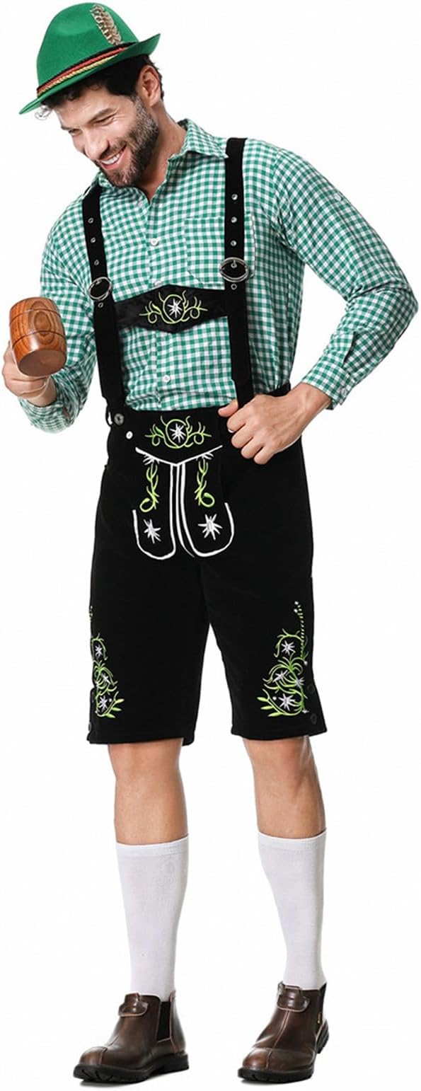 Trachten Lederhose Herren Mit Trägern - Oktoberfest Outfit Komplett Set