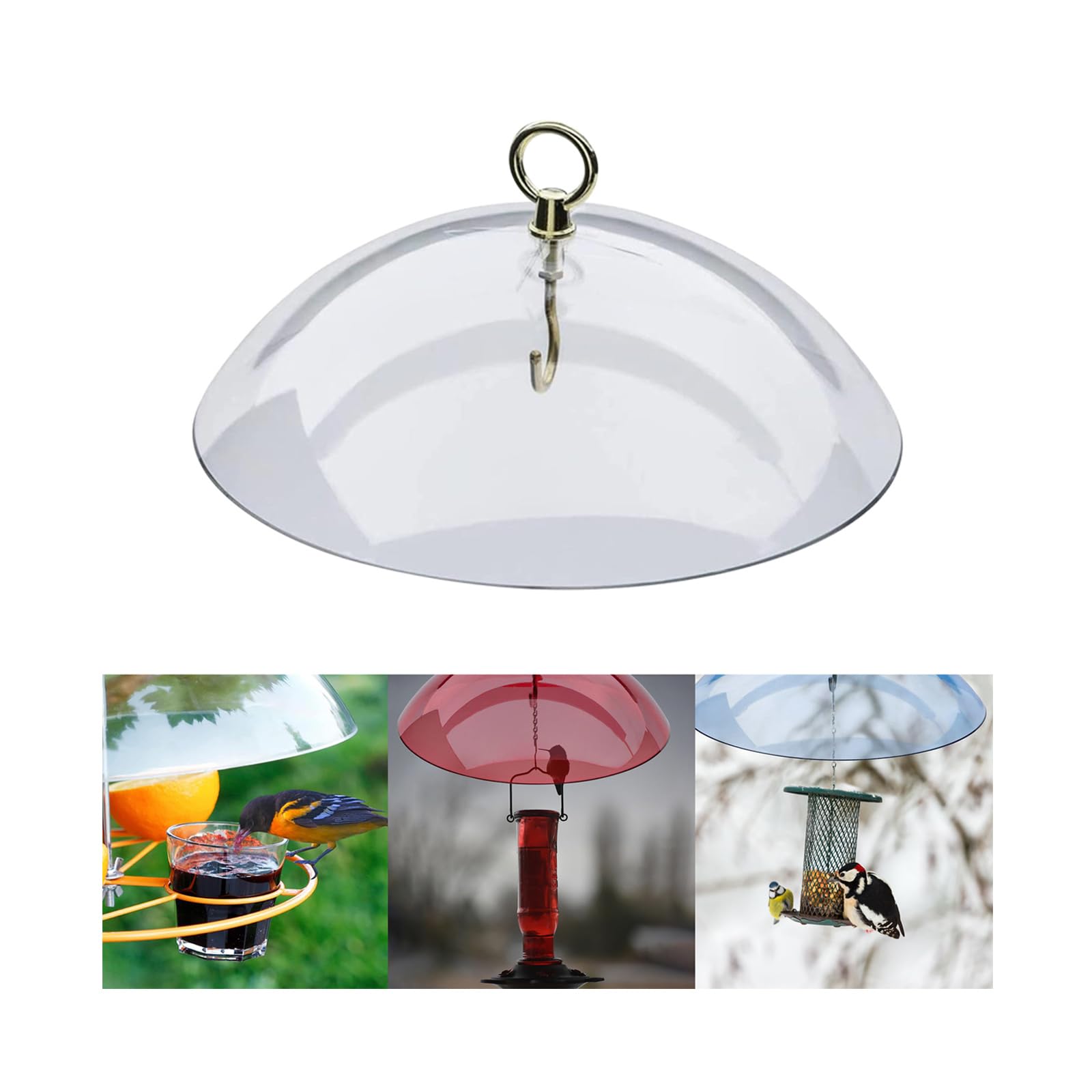 Baffle for Bird Feeder Pole Gifts - Bird Feeders Squirrel Proof for Outside,Rain Cover for Bird Feeders for Outside,Protective Dome Cover for Hanging Bird Feeders (Clear)
