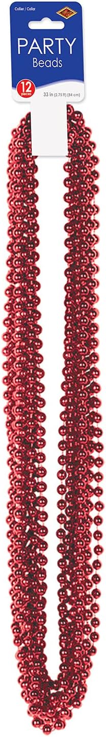 Beistle Small Bead Necklaces, White : Home & Kitchen