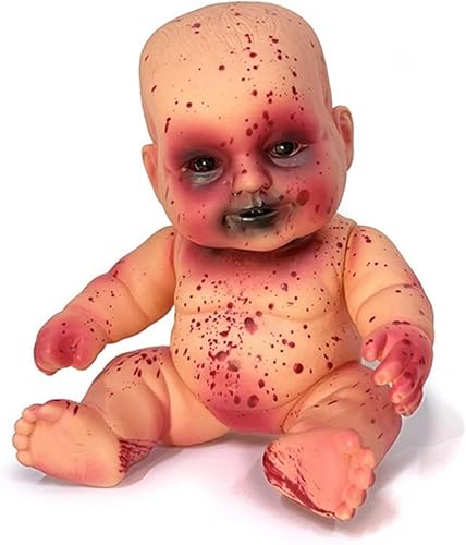 Miniatura 2 de Muñeca de bebé zombi de Halloween, fantasma aterrador, adorno de casa embrujada, adorno colgante para decoración de Halloween (niño, 2.36 x 3.15 x