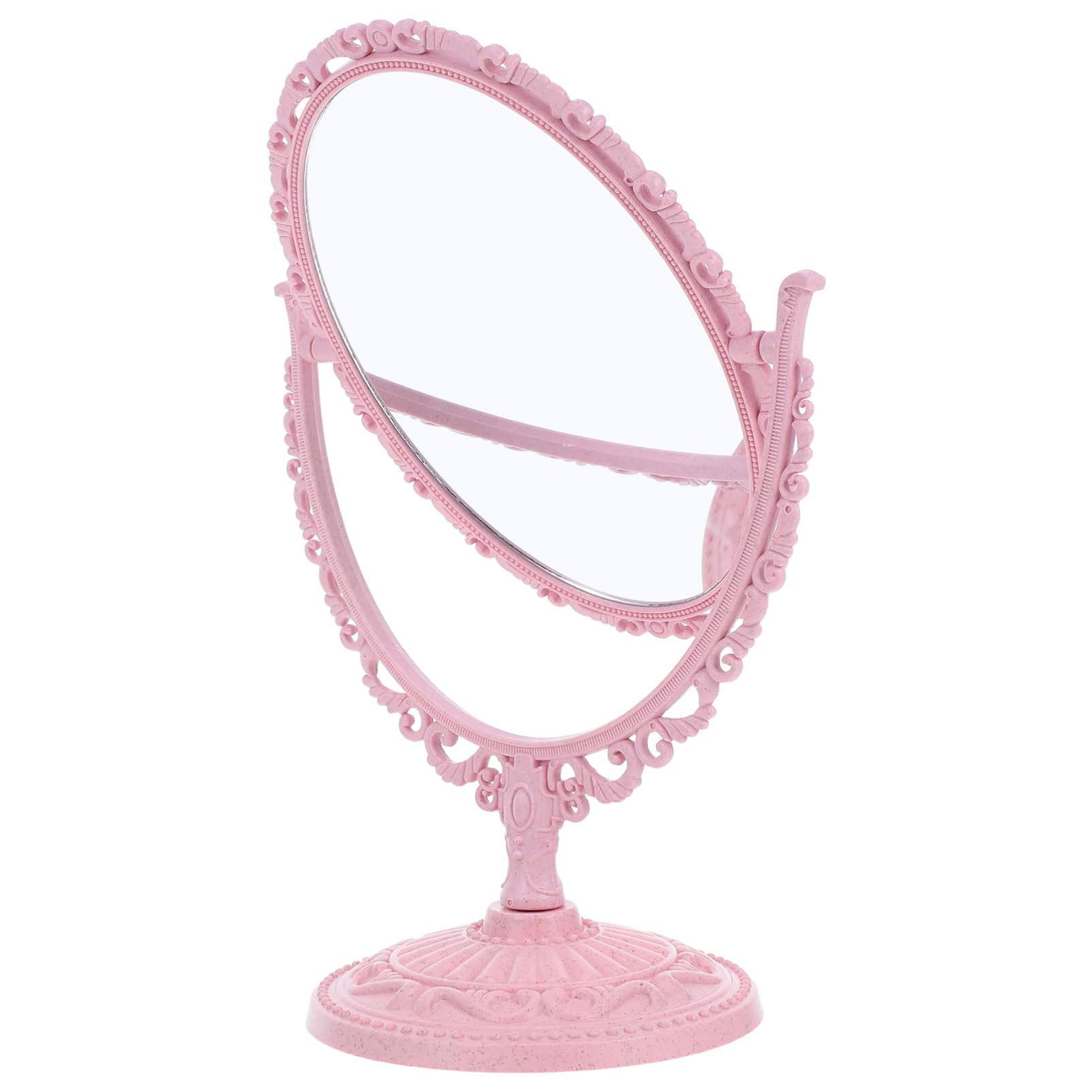 Zerodeko Double Sided Vanity Mirror with Stand - Oval Makeup Mirror 360 Degree Rotatable Countertop for for Bathroom Bedroom Dorm Decoration