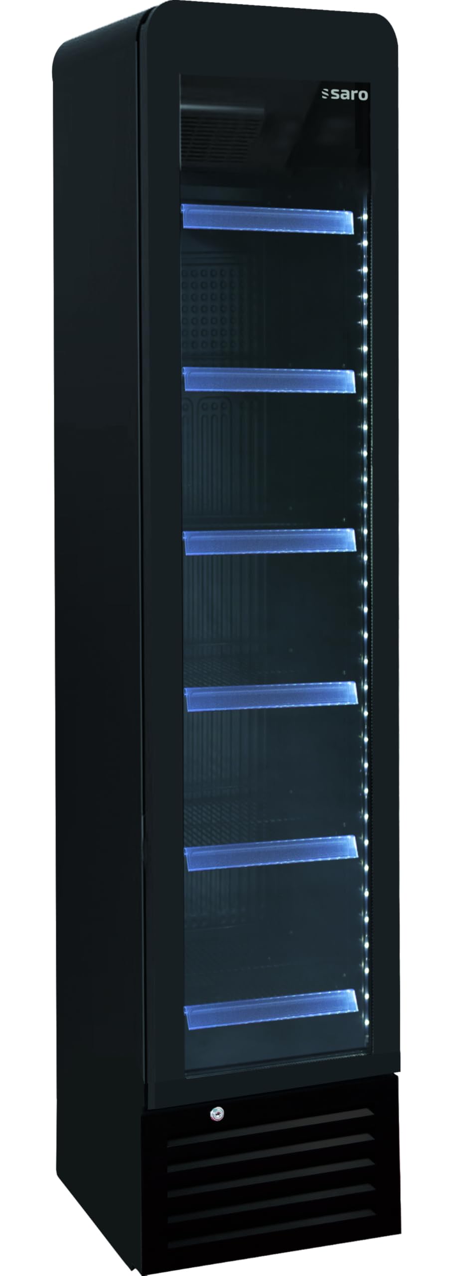 Saro Getränkekühlschrank schmal, schwarz, Modell DK 134 PRO ROUND