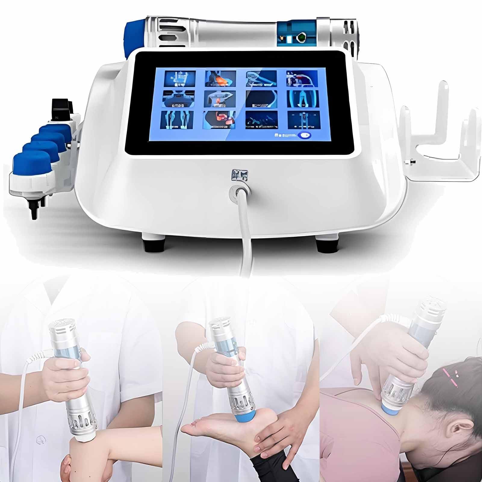Máquina de Terapia con Ondas de Choque,Máquina de Terapia Muscular con Ondas de Choque Extracorpóreas Dispositivo de Tratamiento Ed de Energía con 7 Cabezales Masaje