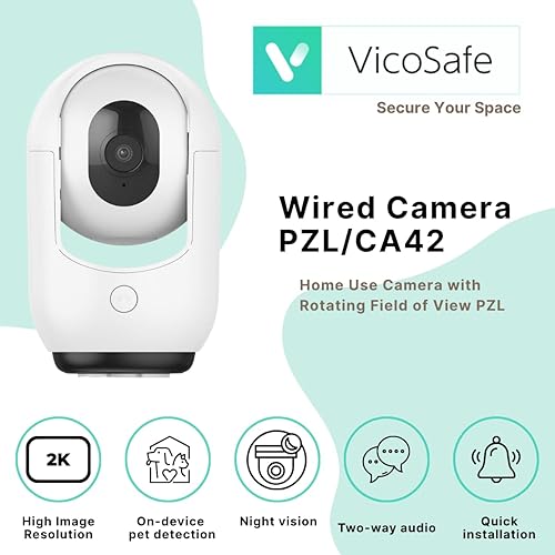 Miniatura 2 de VicoHome CA42 PLZ - Cámara de seguridad para interiores, monitor WiFi de 2K para mascotas y bebés con detección de movimiento AI, audio