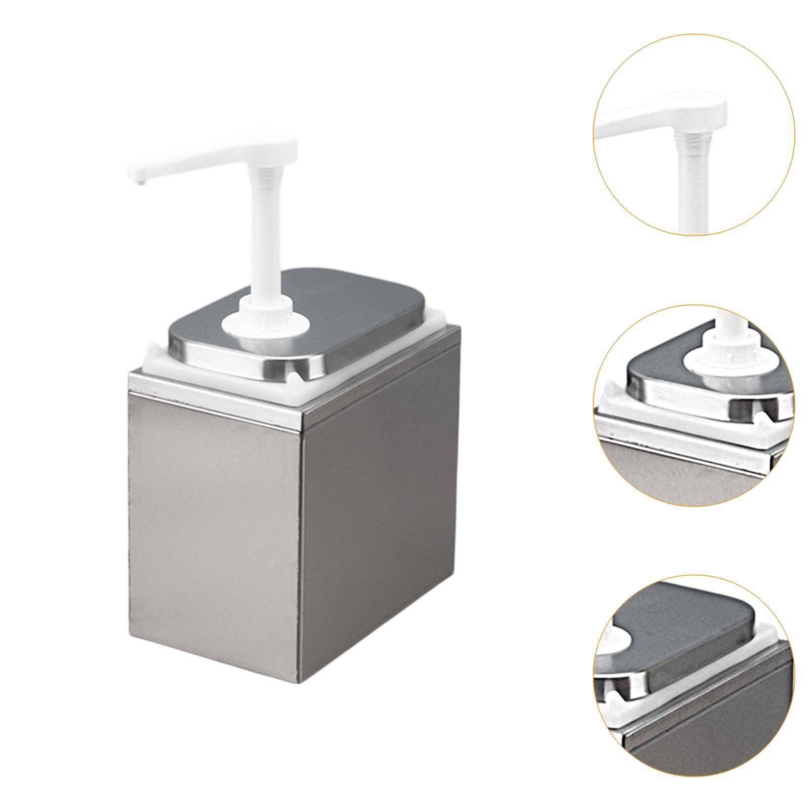 Distributeur de Sauce Pompe Distributeur de Condiments Bouteille Pompe à Sauce Récipient Outil Anti-Fuite Matériau PP Acier Inoxydable Fonction, 2.5 L avec Boîte Extérieure