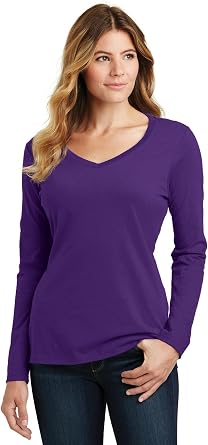 Port & Company Ladies Long Sleeve V-Neck Tee