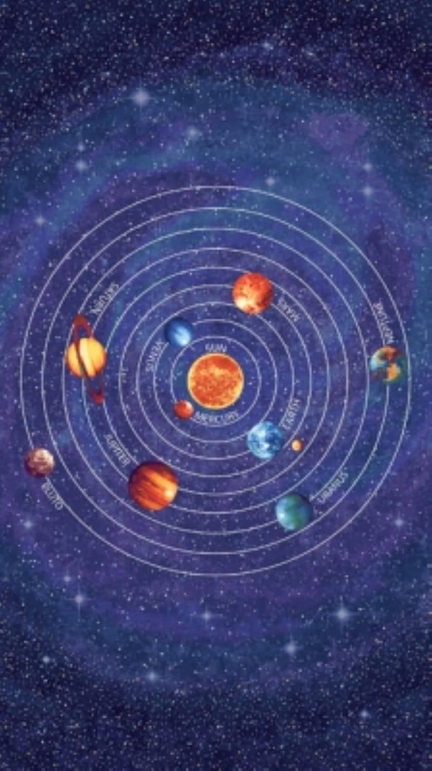 Northcott Stonehenge Out of This World 39153G 49 Glow in The Dark Panel