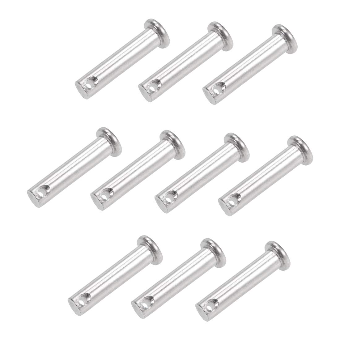 sourcing map Single Hole Clevis Pins - 8mm X 35mm Flat Head 304 Stainless Steel Link Hinge Pin 10Pcs