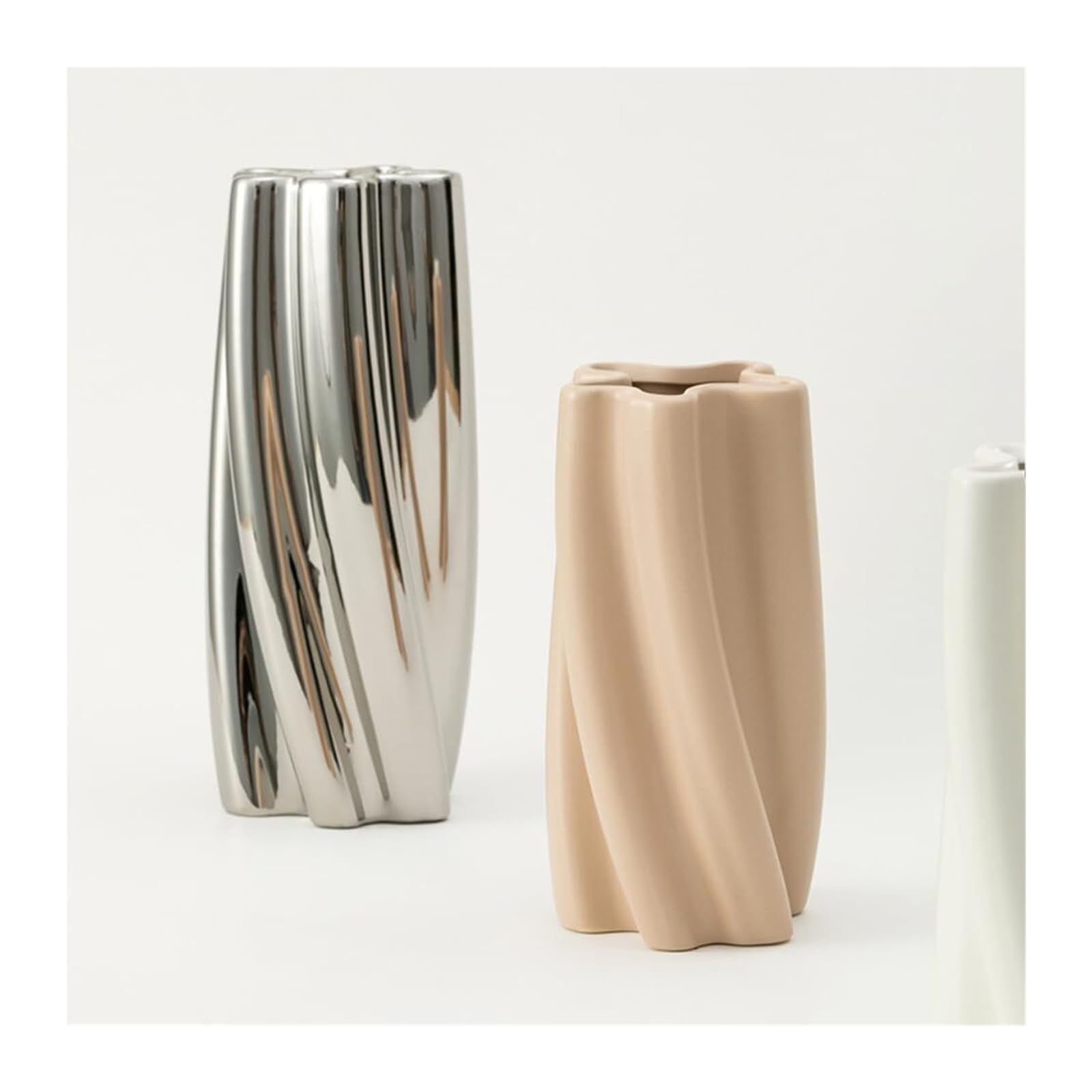 Blumenvase Spinnende Marshmallows, handgefertigte Keramikvasen, Seestern-Flaschenaufsätze, Blumendekorationen Wohndekoration(Milk Tea 9in)