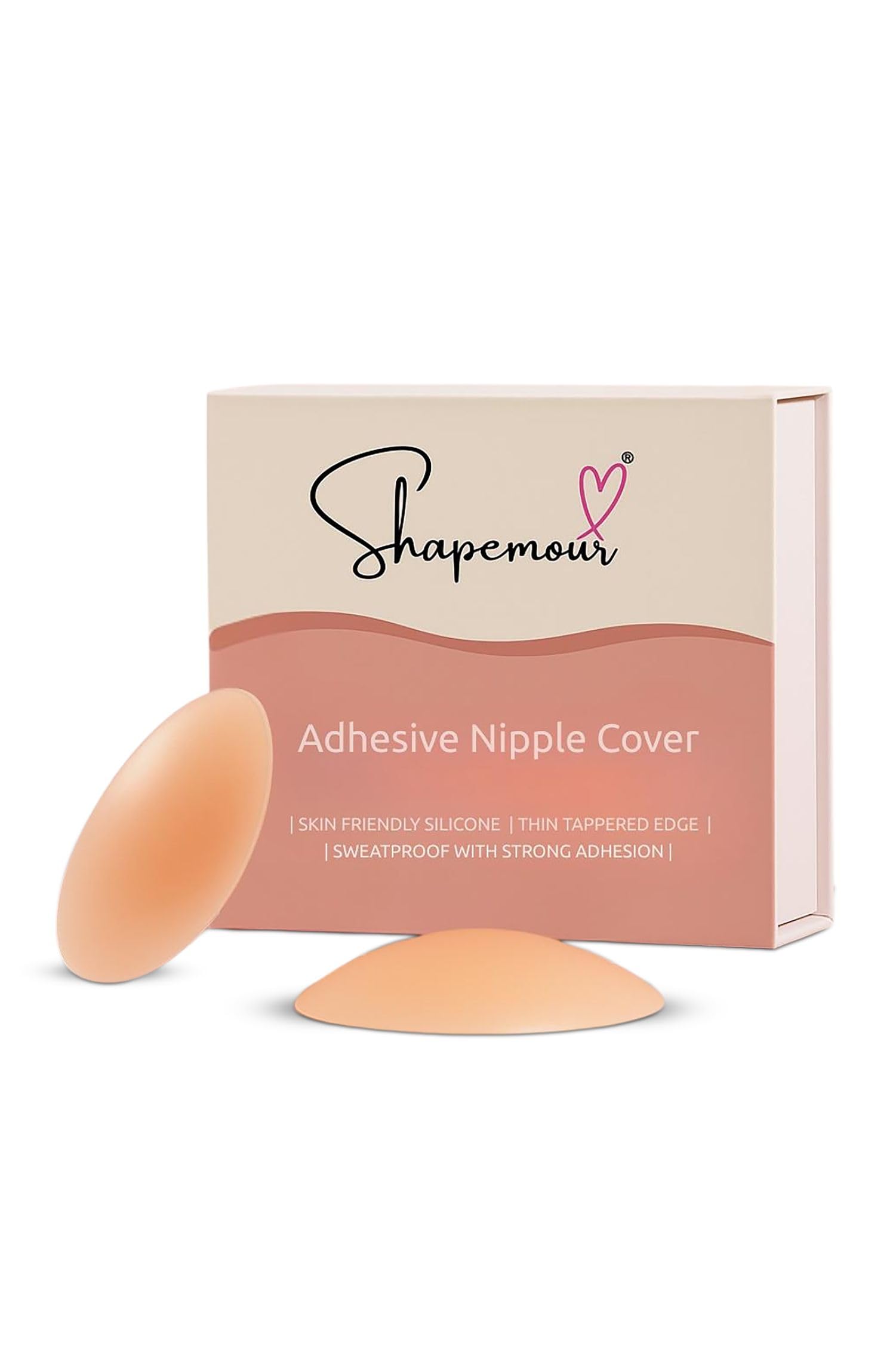Silicone Adhesive Nipple Covers for Women, Thin Comfortable Invisible and Reusable Nipple Pasties, All-Day Hold, Skin Friendly