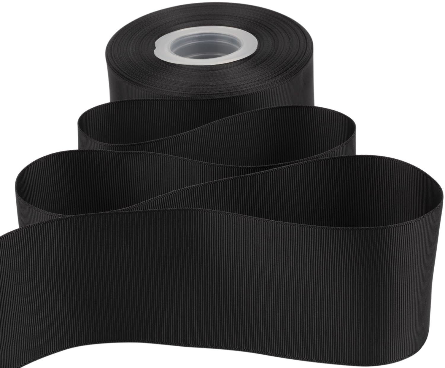 Ribbonitlux Grosgrain Ribbon 63mm x 22.5M Premium Polyester Craft Ribbon for Hair Bows, Gift Wrapping, Weddings & DIY Solid Black(#030) 1 Roll - Image 3