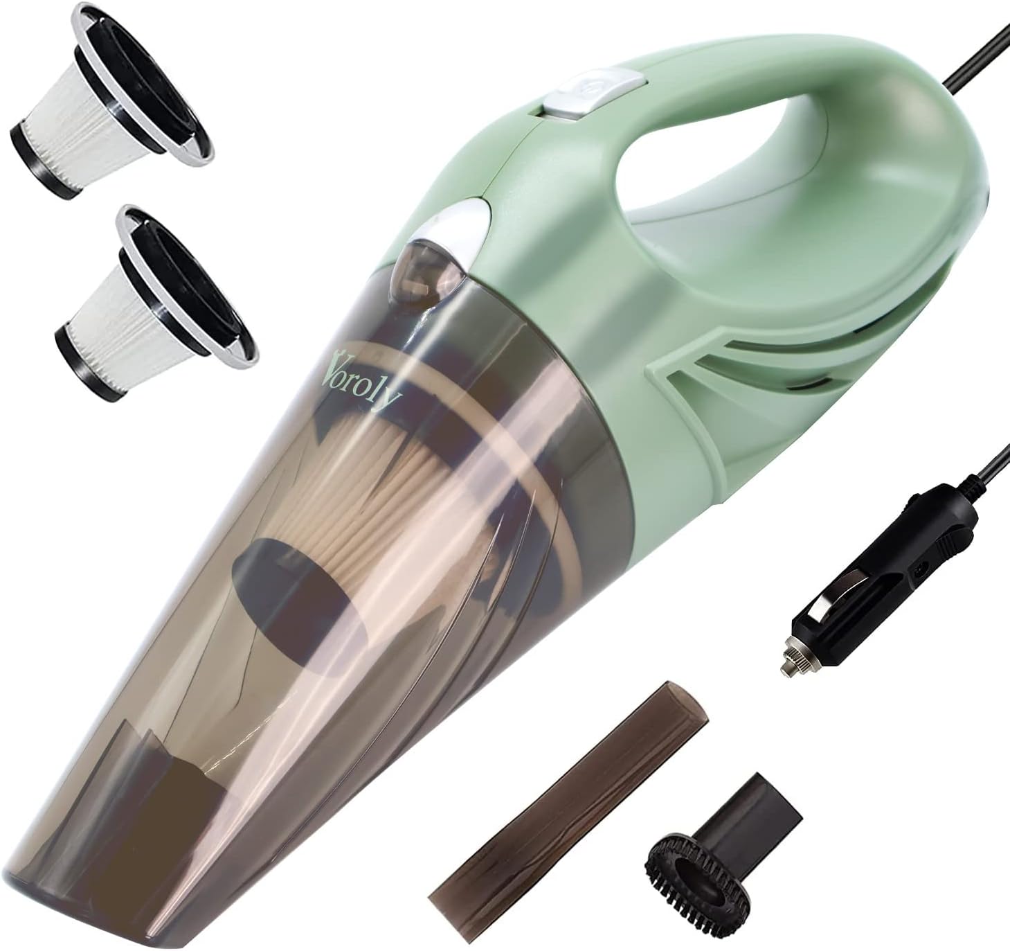 Voroly Car Vacuum Cleaner High Power Handheld 16 Ft Cord 12v Auto Accessories Kit for Interior with Extra HEPA Filter