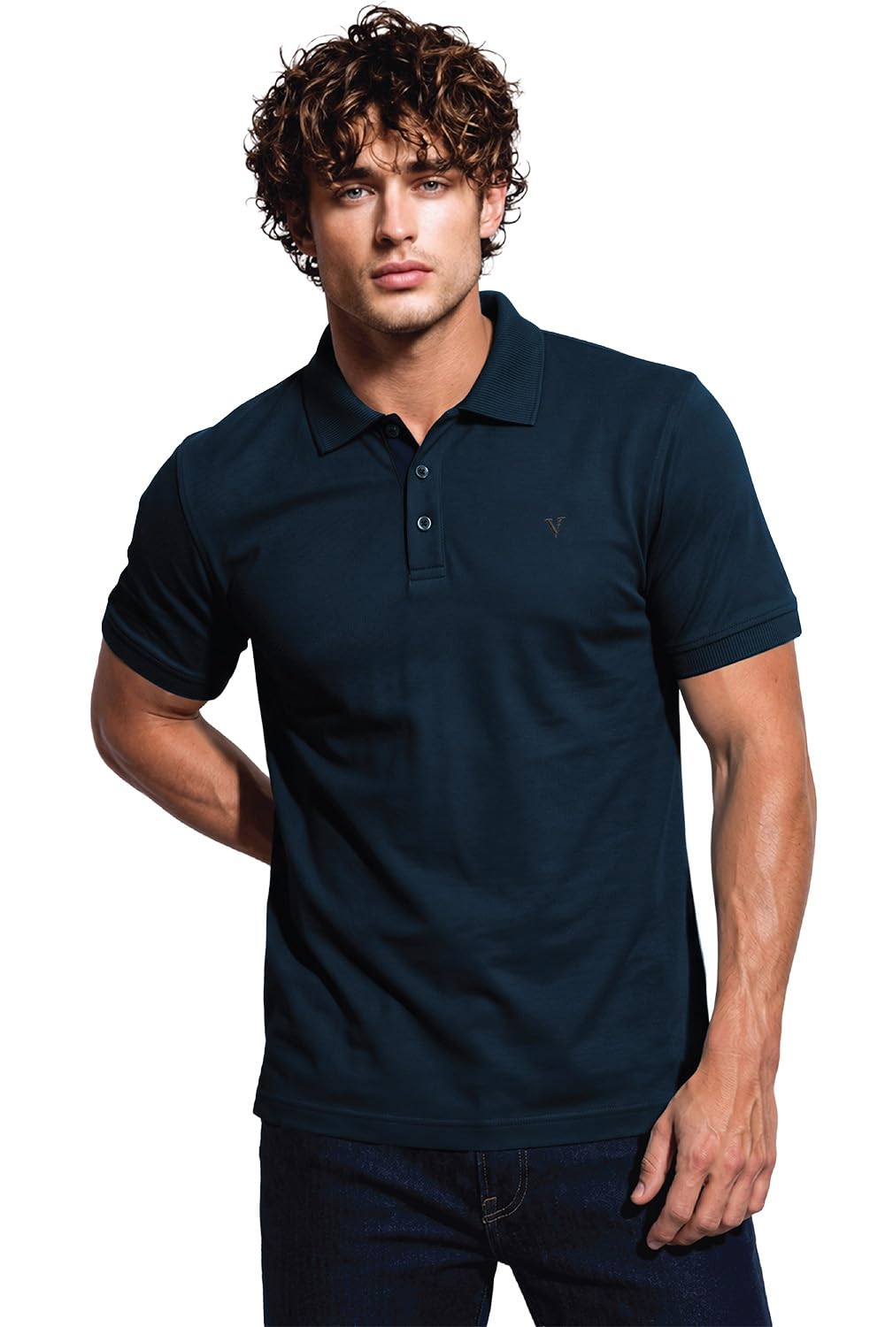 van heusen Men Athleisure Ultra Soft Polo T-Shirt - Short Sleeve, Textured-picture-18