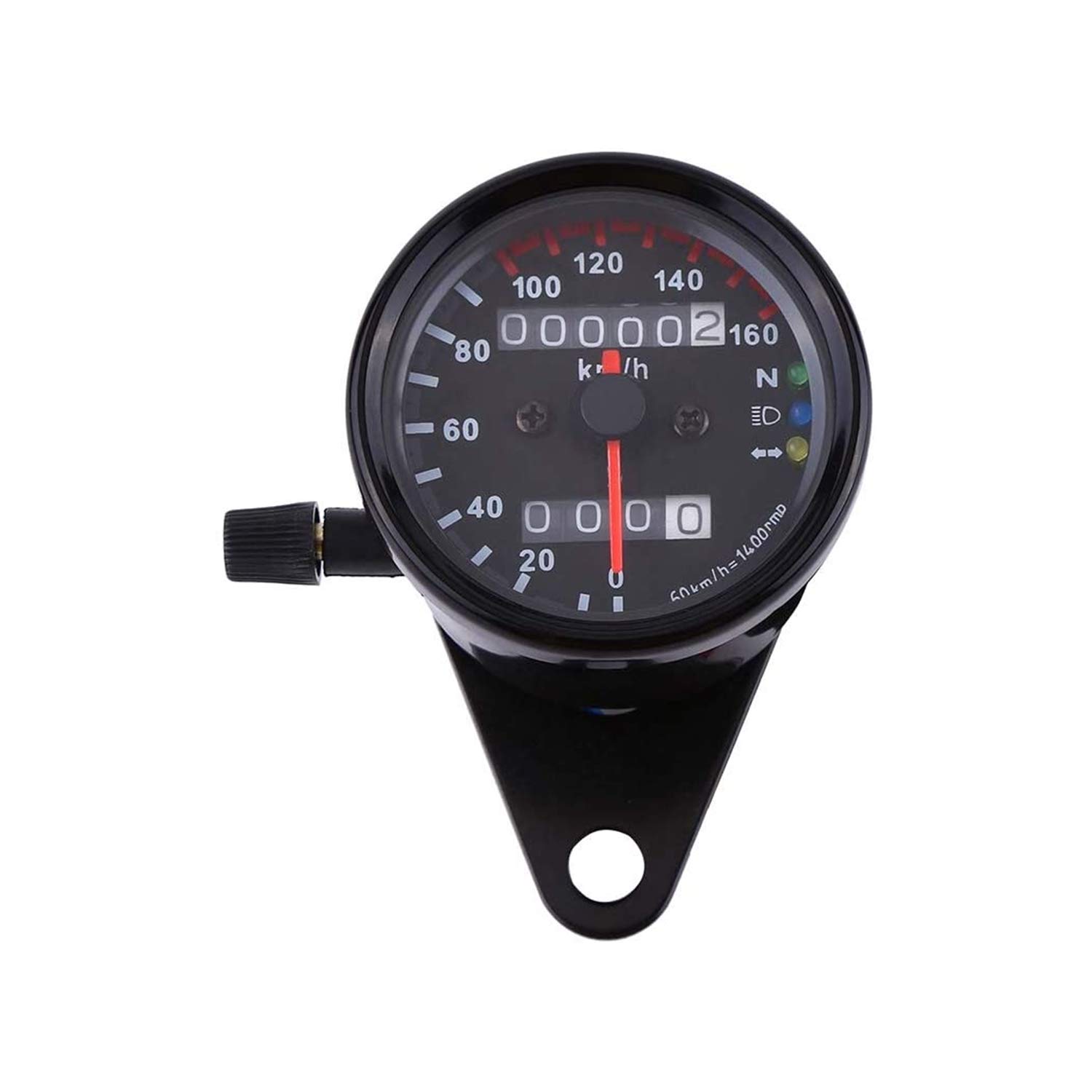 Allextreme EXKMO1P Dual Odometer & Speedometer Gauge 2 in 1 Display KM/H Device with LED Backlight Neutral Headlight Turn Signal Indicator for Motorcycles (1pc)