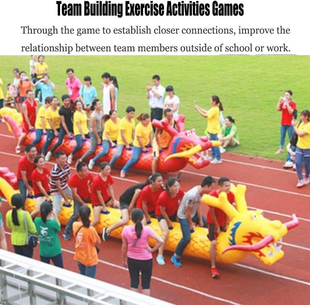 ELzEy Outdoor-Teamwork-Spiele, Outdoor-Aktivitäten, Gruppen-Rennspiel, Drachenboot, Rasenspiele, aufblasbares(10 Seats)