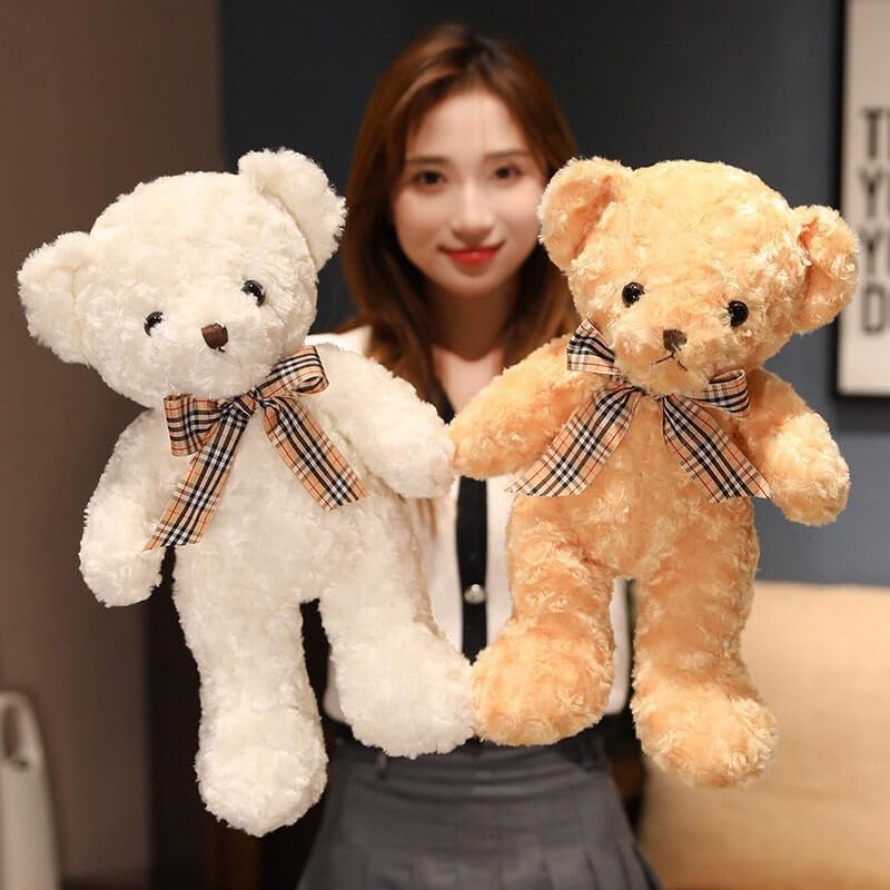 Schöne Teddybär Plüschtier Kinder besänftigen Puppe niedliche Fliege Bär Kissen Stofftier Puppe für Mädchen Geburtstagsgeschenk 80cm Weiß