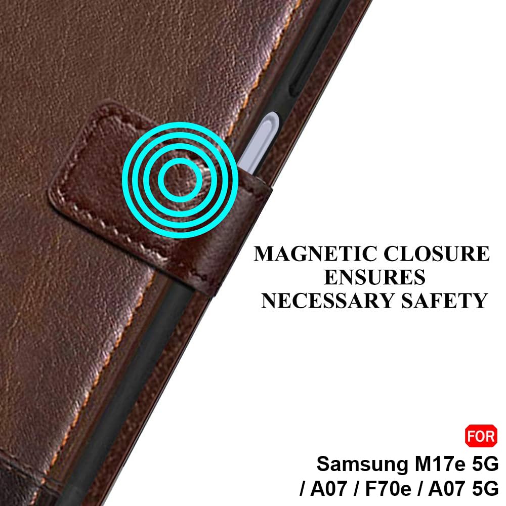 TheGiftKart Flip Back Cover Case for Samsung Galaxy M17e 5G / A07 / F70e / A07 5G | Dual-Color Leather Finish | Inbuilt Stand & Pockets | Wallet Style Flip Cover Case (Faux Leather, Brown & Coffee) — Amazon image 5