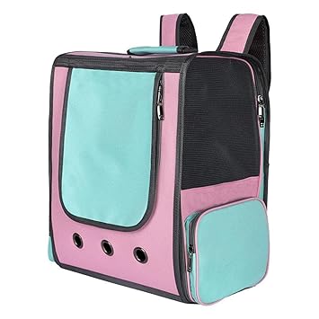 Meri SHOPP Pet Puppy Mesh Backpack Carrier Travel Tote Shoulder Bag Pink Roller Blind