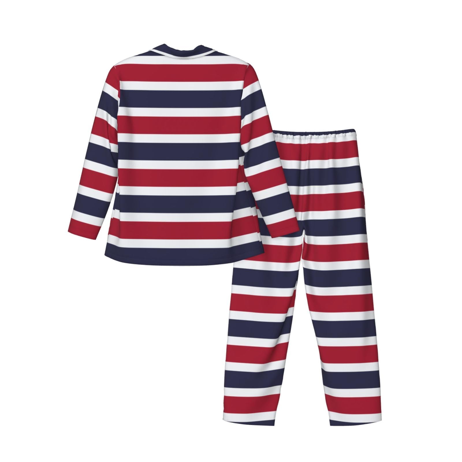 Herren-Pyjama-Set mit Thailand-Flagge, langärmelig, zweiteilig, Hauskleidung, bequeme Nachtwäsche