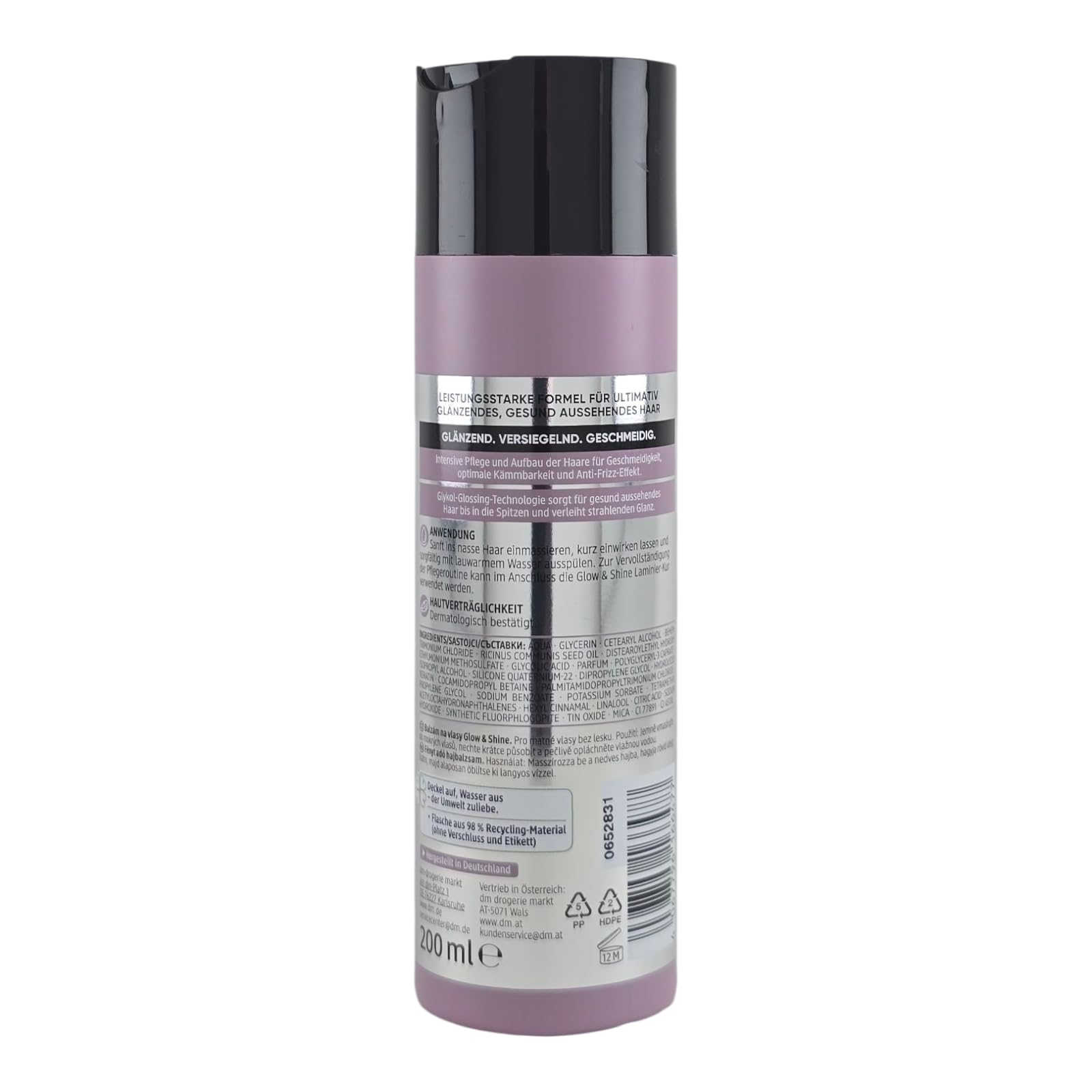 Balea GLOW & SHINE Komplett-Set (5-teilig) | Ultimatives Haarpflege-System für Spiegelglanz mit Shampoo, Spülung, Laminier-Kur, Hitzeschutz & Finishing Spray | mit Glykol-Glossing-Technologie