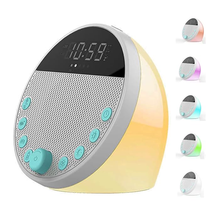 HASTHIP® White Noise Machine for Baby Sleep Aid 1200mAh 8 Colors LED