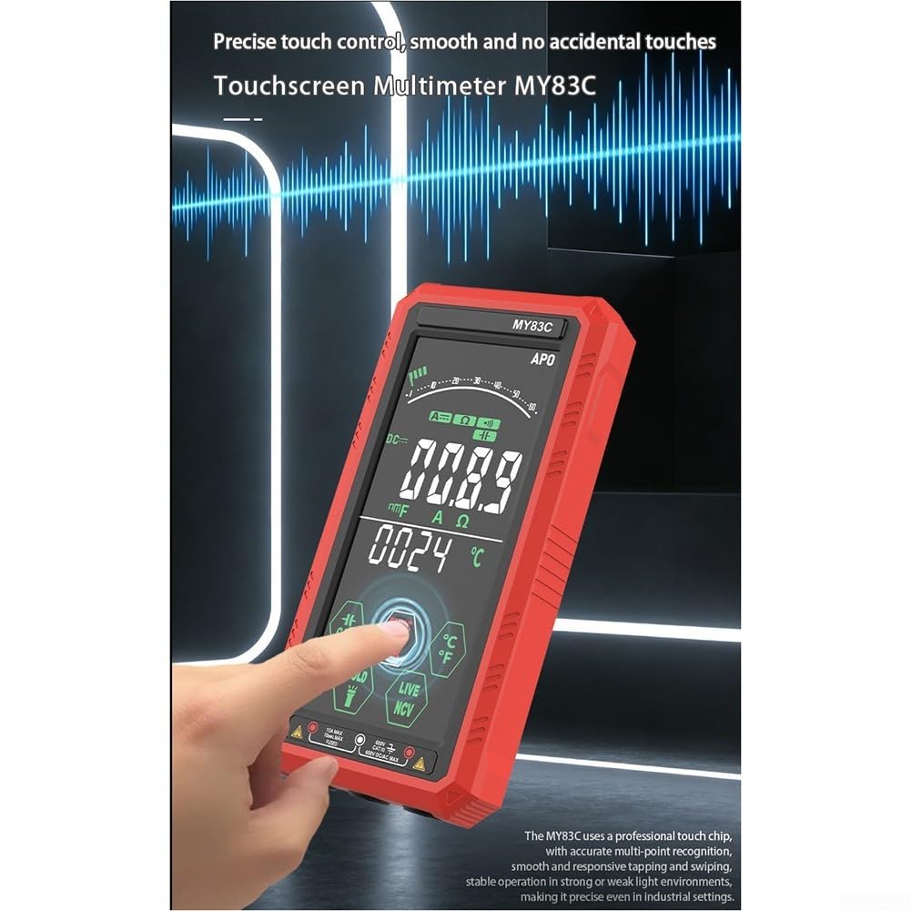 6000 Conteggi Multimetro Digitale Intelligente, VA Touchscreen Auto-Range Tester Con NCV Live Detection, Torcia Tipo-C Ricaricabile Per Elettricista
