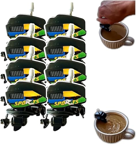 Miniatura 3 de Agitador de café con motor de barco, mini mezclador de café con motor de barco para tazas, agitador de café de hélice (pegadores al azar)