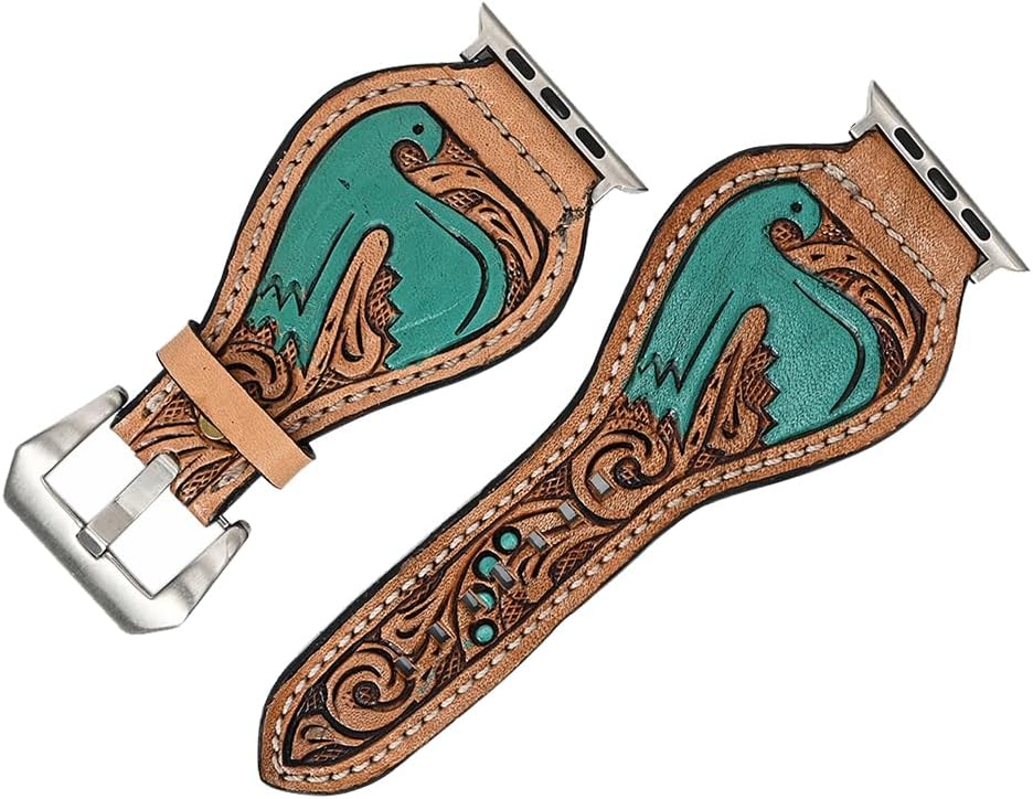 American Darling bird Hand Tooled Men Women Genuine Leather I watch Strap