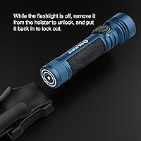Vista 9 de OLIGHT Seeker 4 Pro - Linternas recargables de 4600 lúmenes, luz brillante de alta potencia con funda USB C, impermeable IPX8 para emergencias, Azul