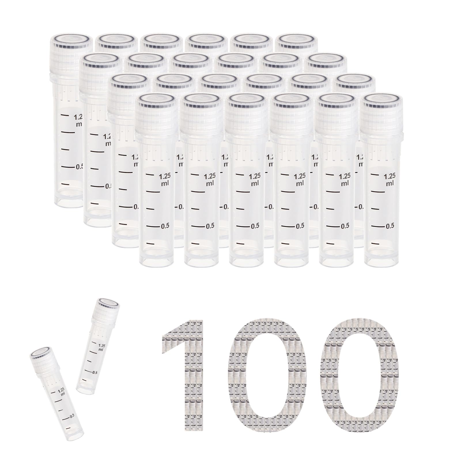 Biologix Cryovials With Caps, 2.0ML Cryogenic Vials, External, 50/Bag - View #7
