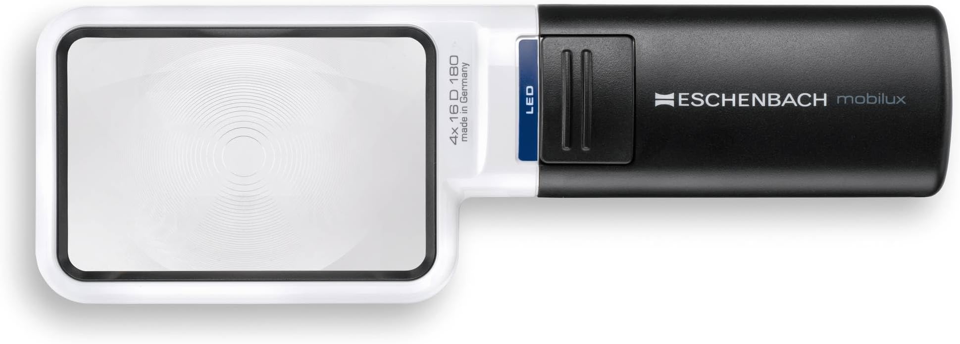 Eschenbach MobiluxLED 15114 Optic Magnifying Glass with LED Lighting 4X Lens Size: 75 x 50 mm