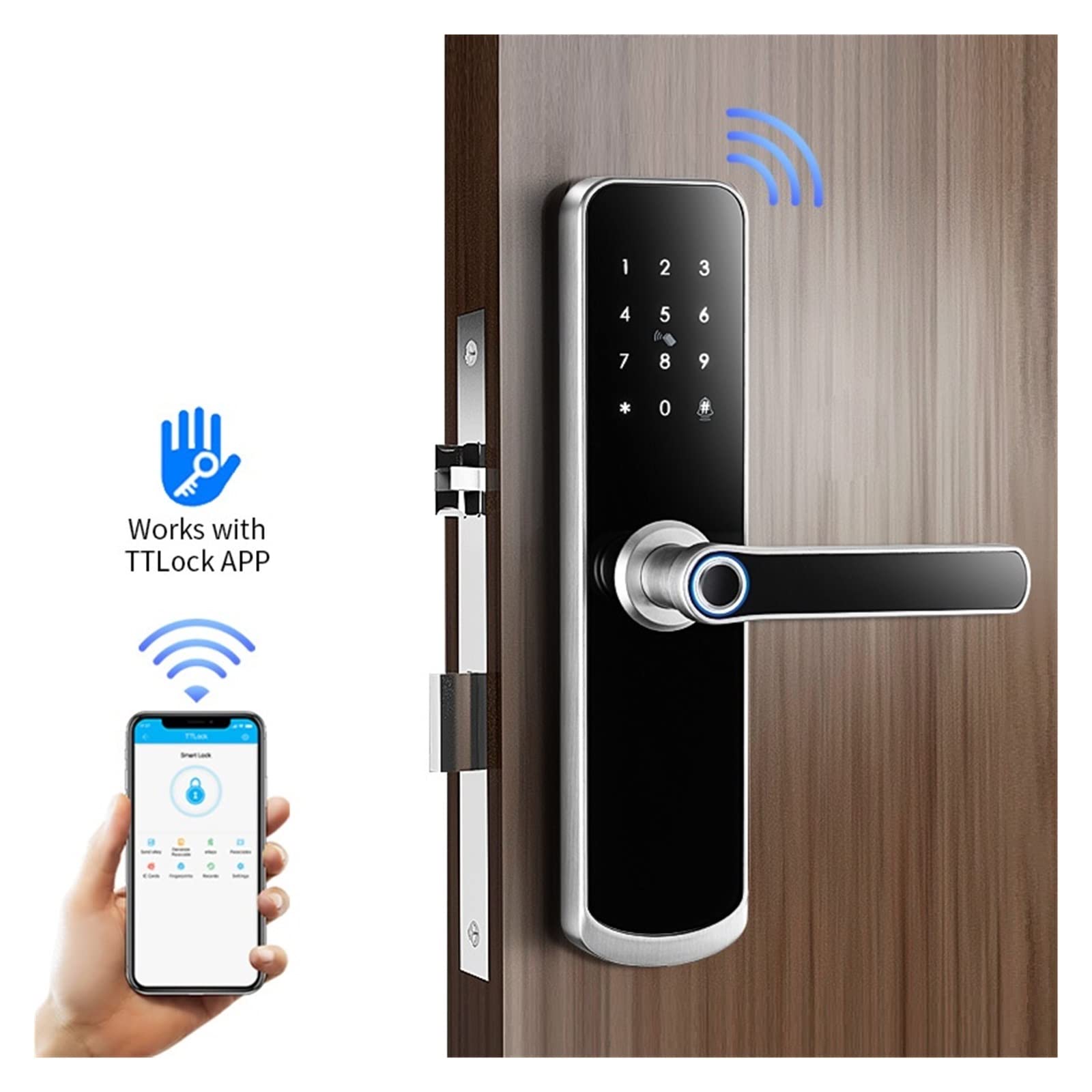Blocco Bluetooth TT App Codice Carta Chiave Touch Screen Sicurezza Serratura Elettronica Digitale Visione(60)
