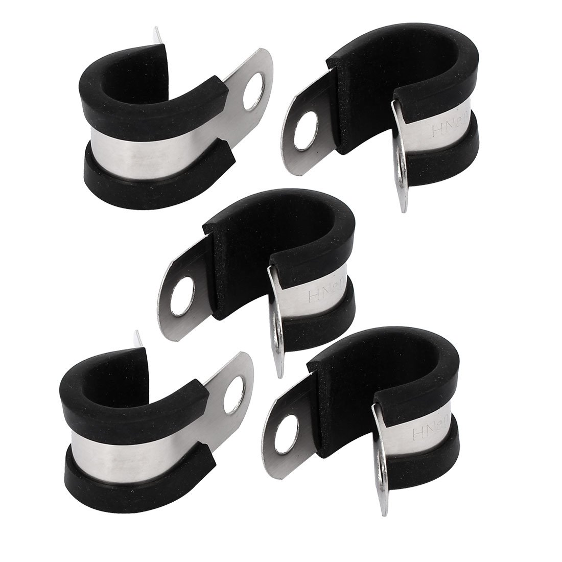 Aexit 16mm Dia Clamps EPDM Rubber Lined P Clips Water Pipe Tube Clamps Strap Clamps Holder 5pcs