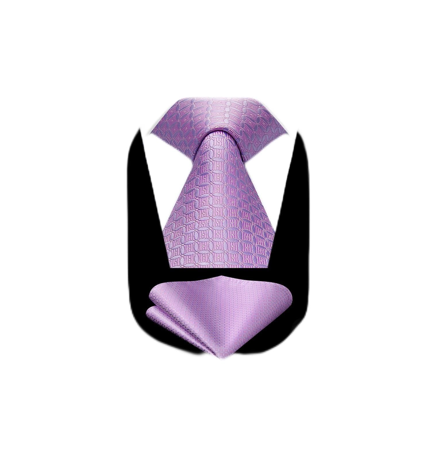 HISDERN Mens Ties Plaid Tie and Pocket Square Set Classic Woven Formal Checkered Neckties &amp; Handkerchief Wedding Party