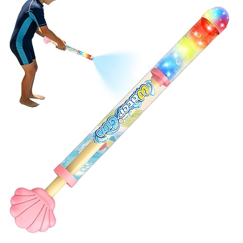 Glowing LED Water Guns for Kids, 70-Hole LED Waters Soaker