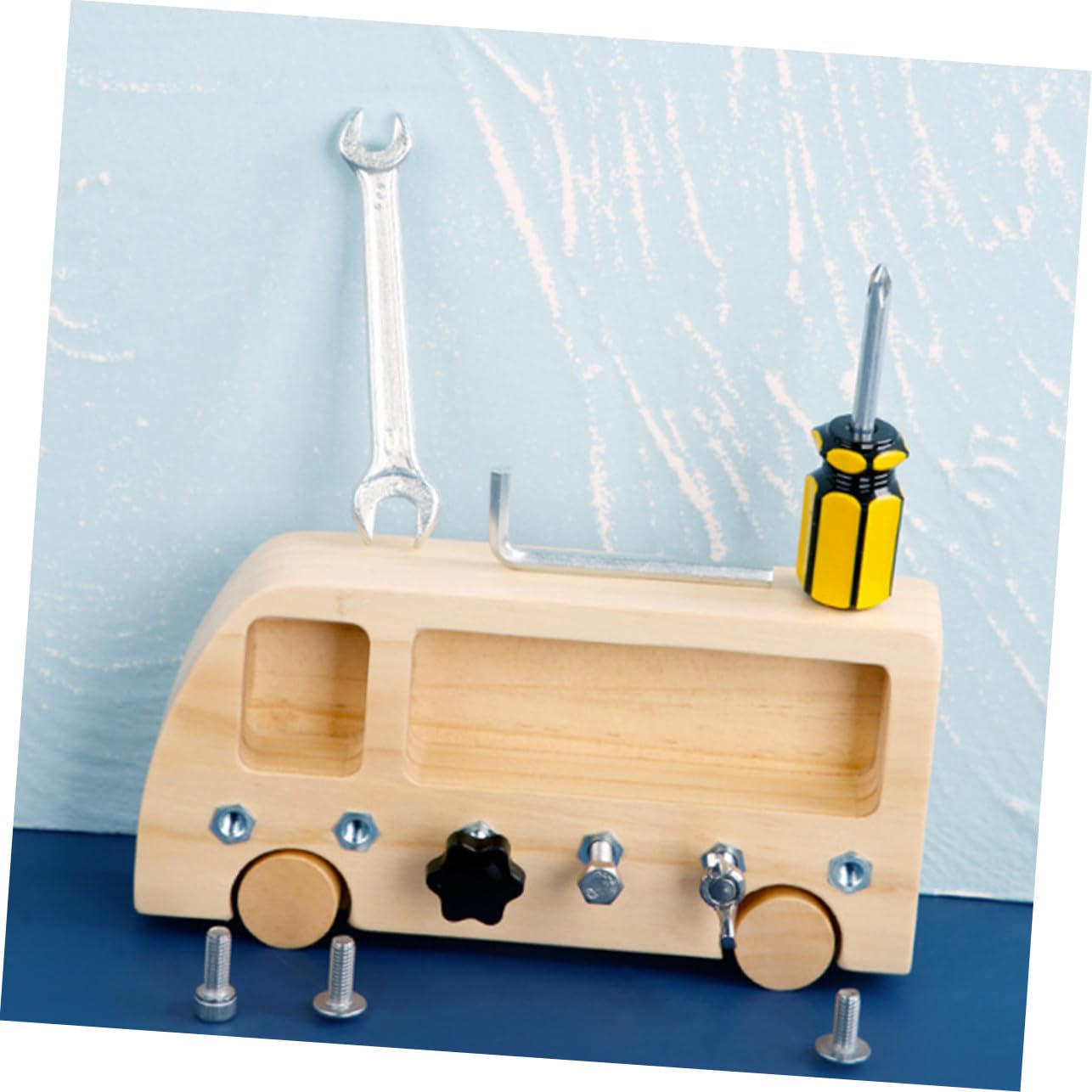 1 Set de Juguete de Aprendizaje Temprano Tornillos de Madera Natural para Niños Pequeños, Seguro y Fiable para Desarrollo Educativo y Coordinación Manual
