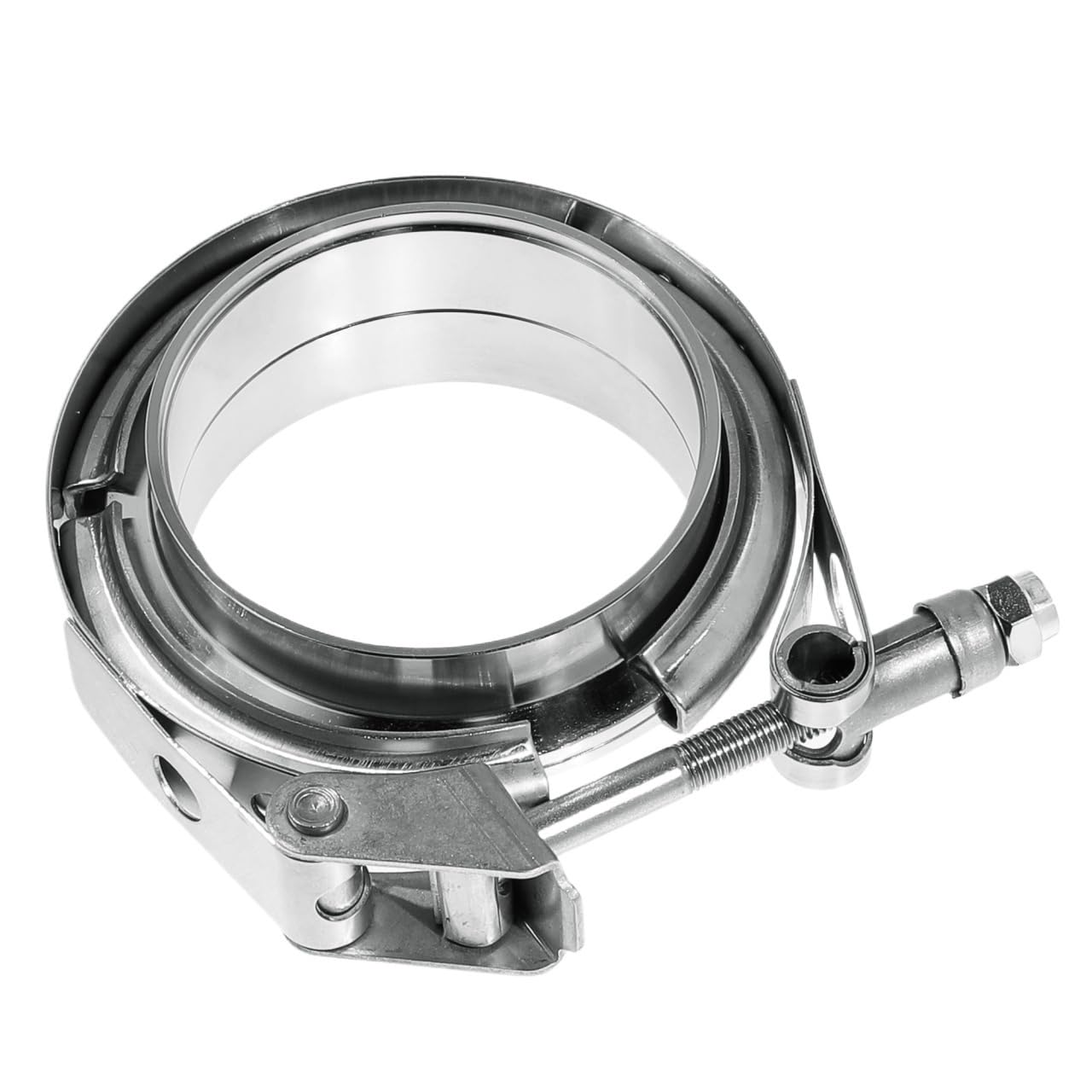 Ykmyxz Men's One Color Vband Clip， Car Exhaust V Band Clamp Quick Release Fe Flange 304 Stainless Steel 1.5-5 Inches