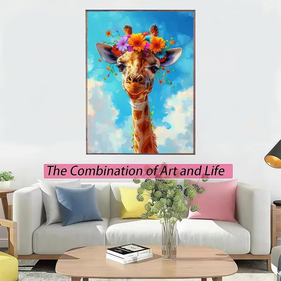 Diamond Painting Girafe 60x80cm : Kit Broderie Diamant Complet