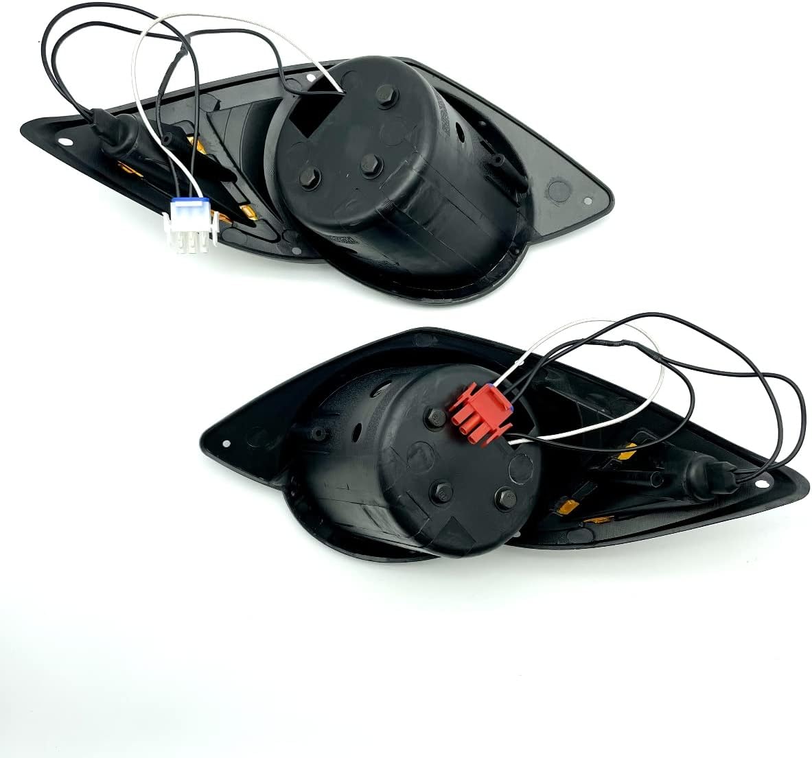 Tył view of two GTW taillights with exposed wiring and connectors.