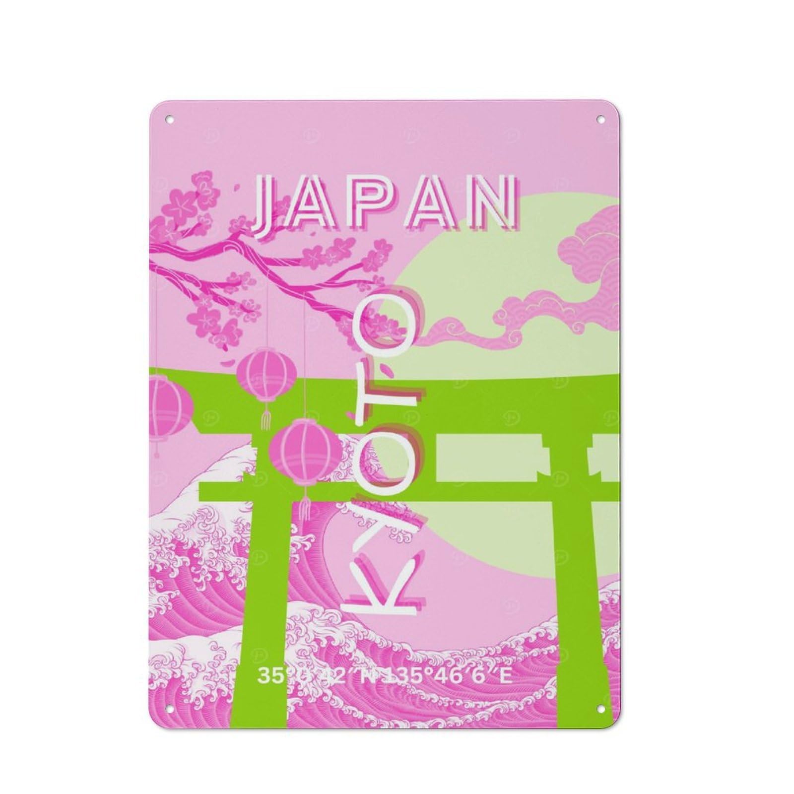 Junmoney Style-1 Vintage Metal Plaque 40X30cm Featuring Japan Travel (9), Diner Style Decor For Restaurant, Kitchen, Counter Or Breakfast Nook