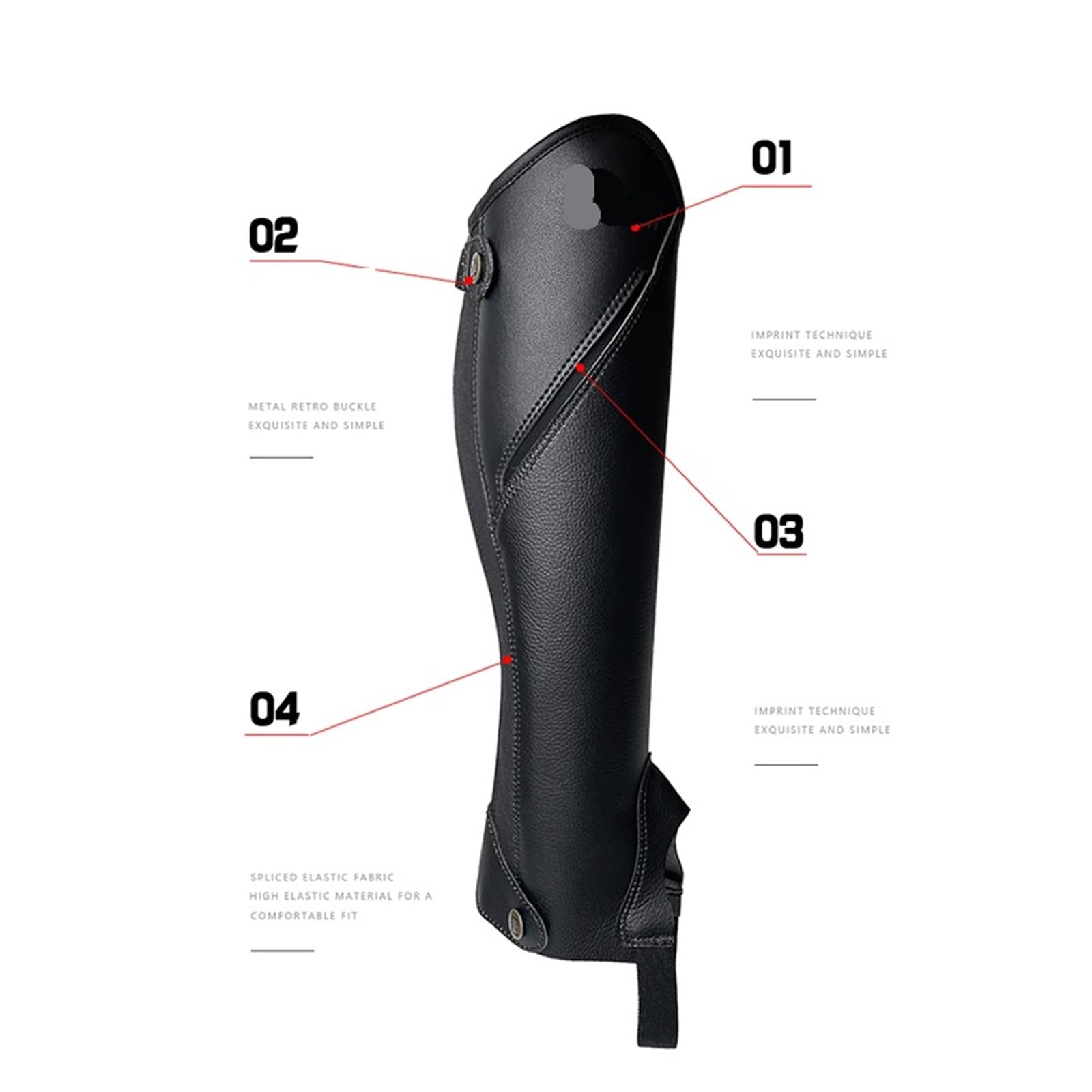 Reiten Half Chaps Reitleggings aus Stretchleder, professionelle Reitbekleidung, bequeme for Ritterbekleidung