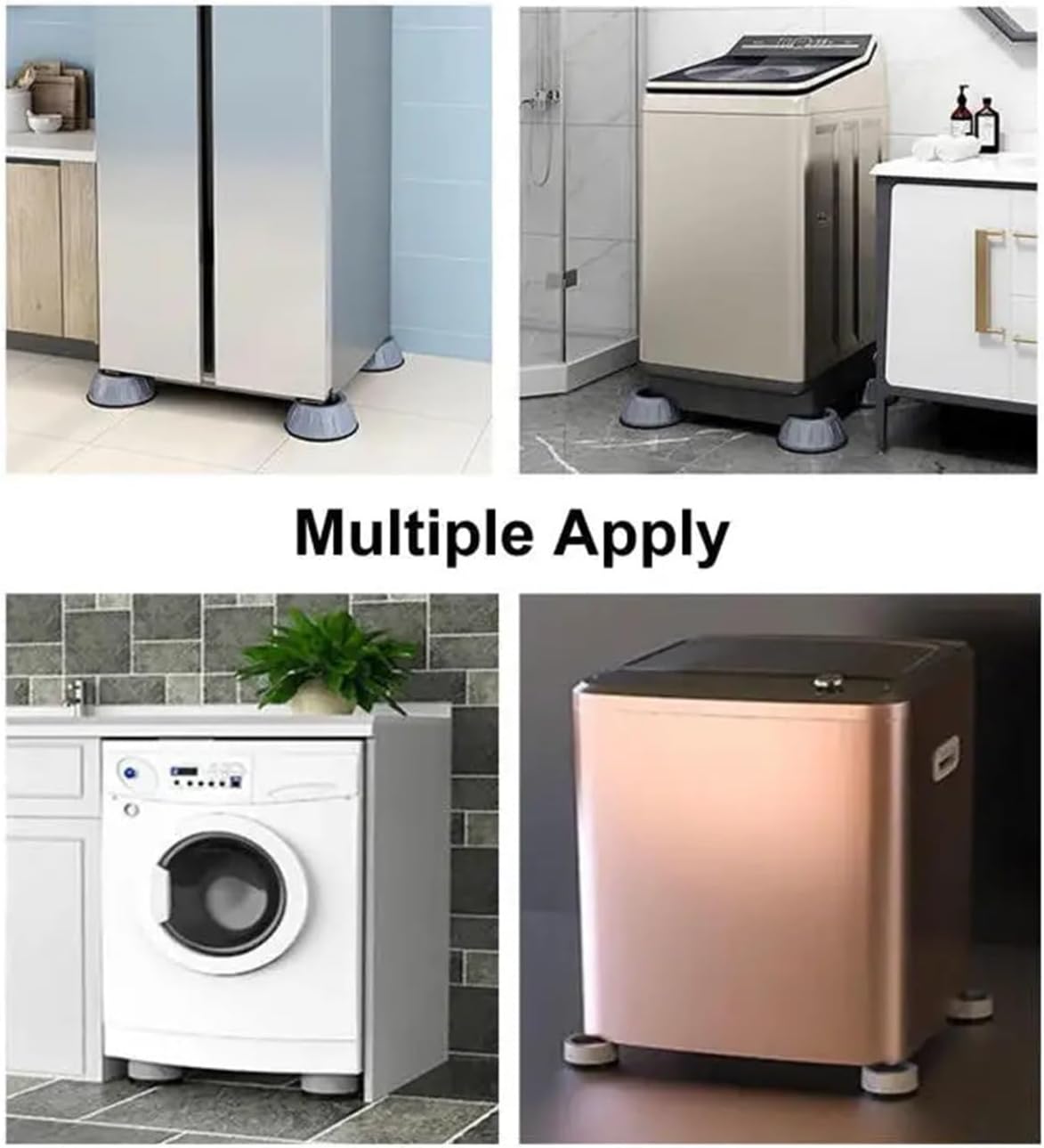 4-12Pcs Anti Vibration Feet Pads Waterproof Legs SlipStop Silent Skid Raiser Mat Washing Machine Support Dampers Stand Furniture(4CM,4Pcs)