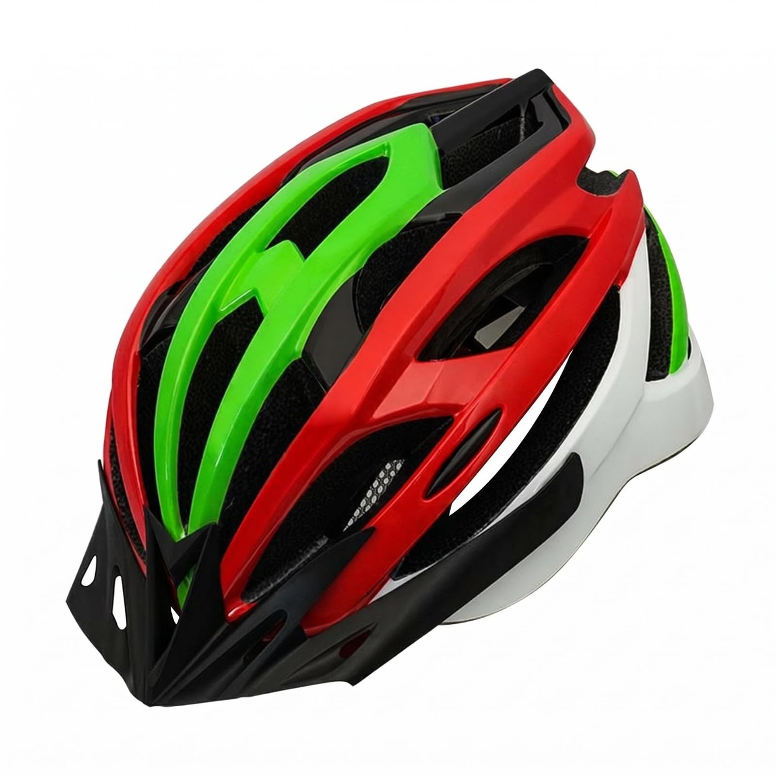 Single-Piece Molded Integrated Cycle Ventilation Holes Lightweight Cycling Air Vents Safety Gear Breathable for Adults, Kids, Biking, Roller Skating, Red Green White-image-7