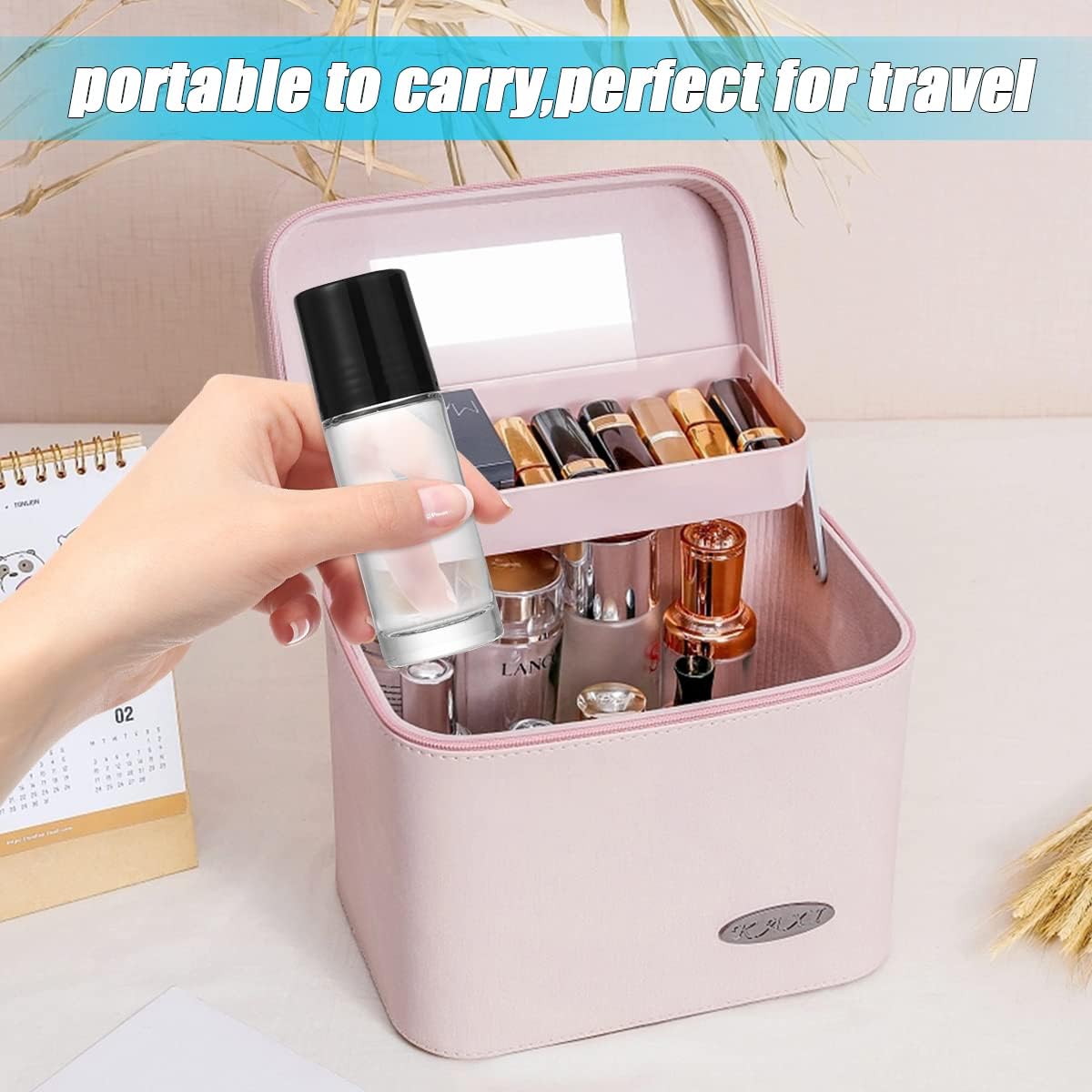 50ml/1.7oz Glass Roll On Bottles 6 Pack Empty Deodorant Bottles Refillable Essential Oil Container Travel Glass Roller Vials For DIY Sunscreen Moisturizer Perfume Aromatherapy