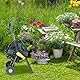 Relaxdays Schlauchwagen 45m, fahrbare Schlauchtrommel für Garten & Balkon, mit Schlauchführung, 76,5x44x41 cm, grau-gelb