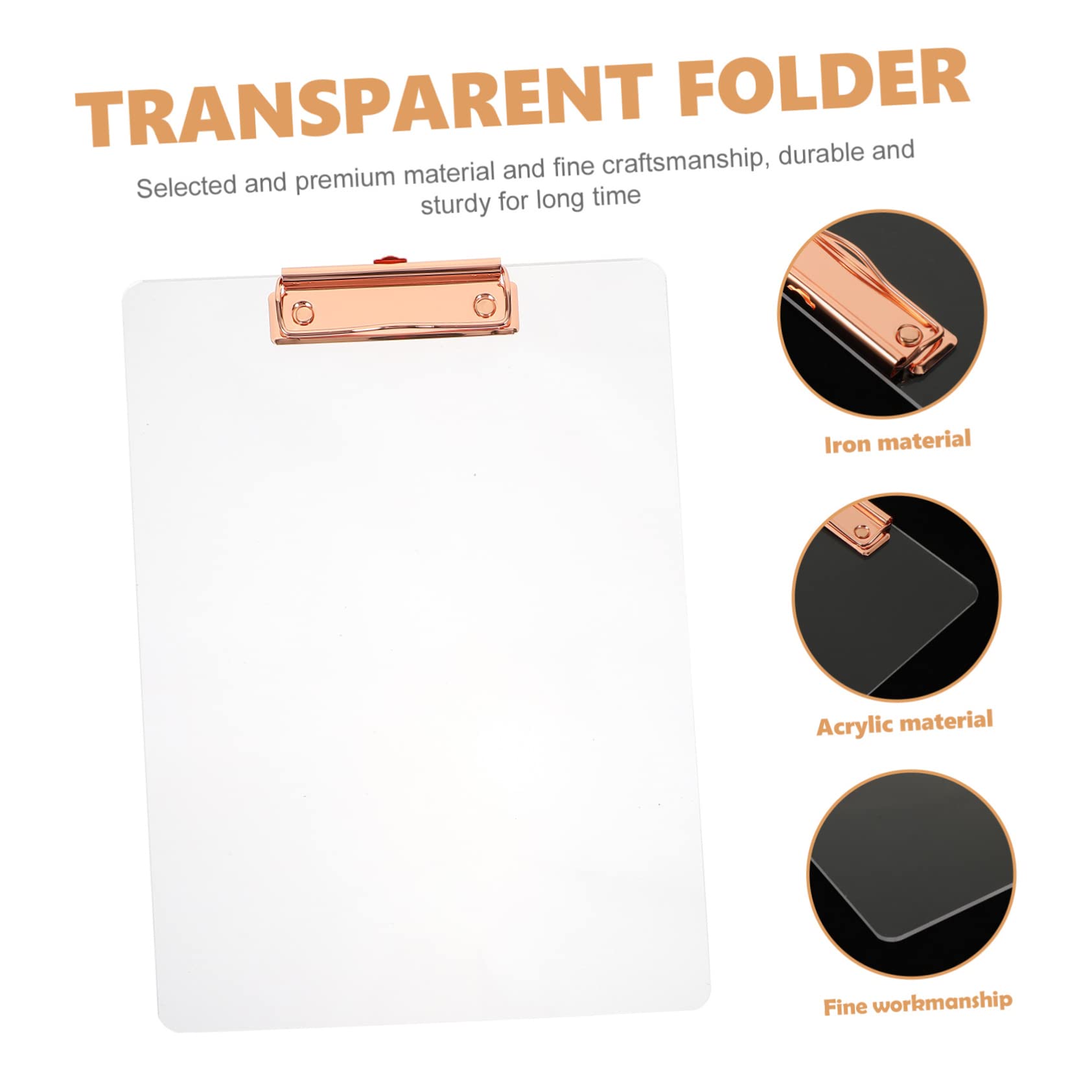 Gadpiparty 3 Piezas De Tablero De Carpeta Transparente Para Escribir Portapapeles Para Portapapeles Carpeta Transparente Portapapeles Dorado Portapapeles Pequeño Para Aula Carpeta De