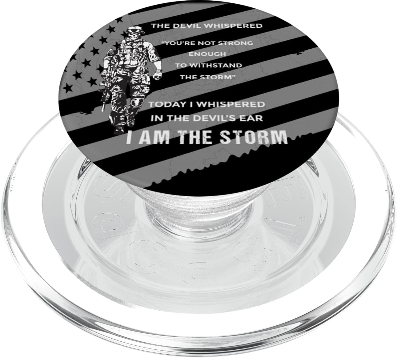 Military Combat Veteran Proud Patriot US Flag I Am The Storm PopSockets PopWallet for MagSafe