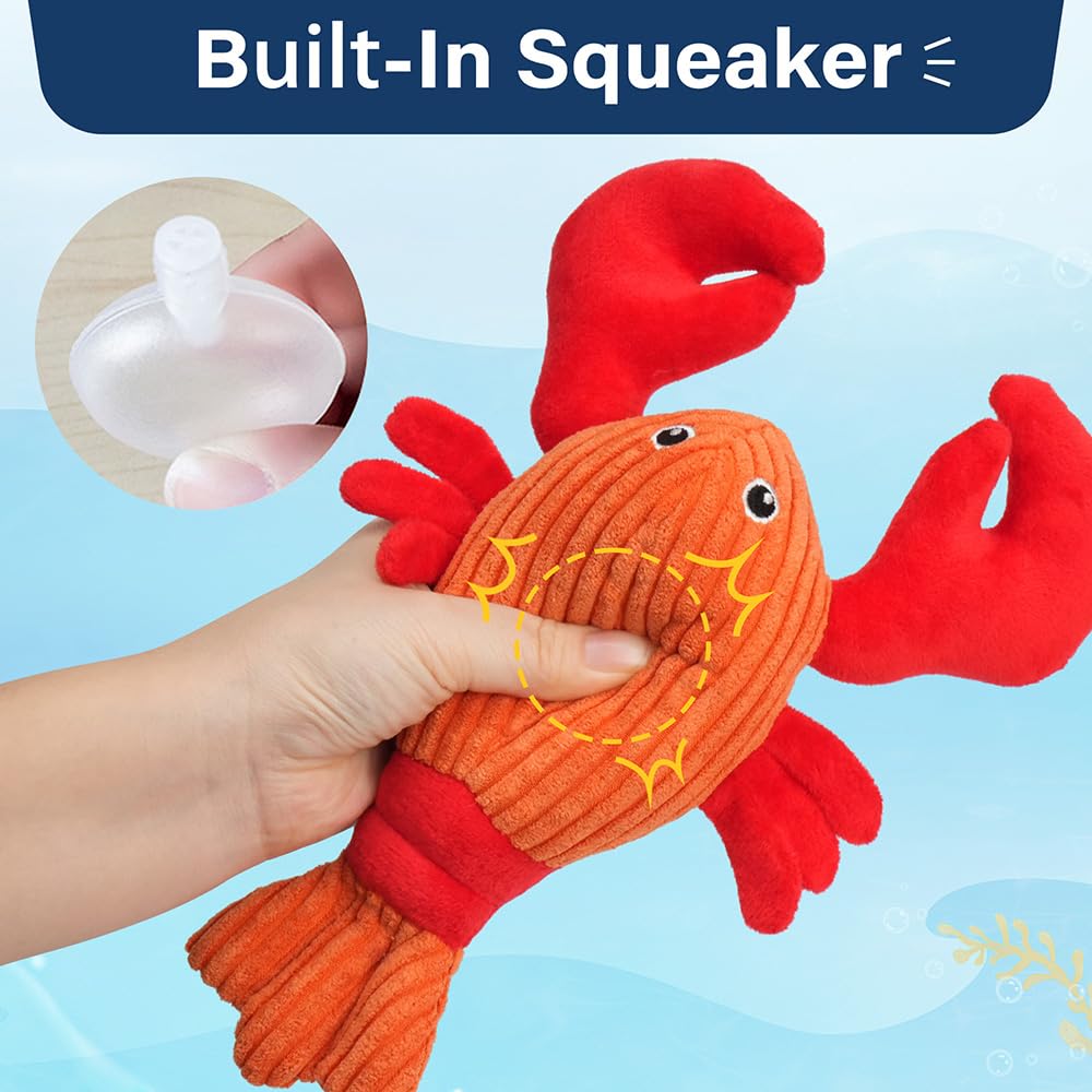PrimePets Plush Dog Toys, 5 Pack, Soft Squeaky Dog Toy for Small and Medium Dogs Interactive Stuffed Puppy Toy (Ocean Animals) - Image 4
