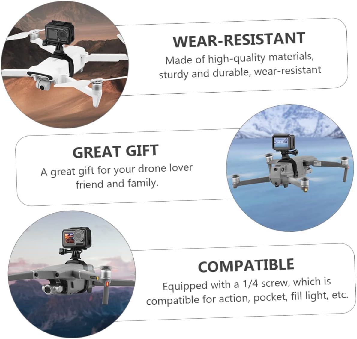 Drone Stabilizer Mount Universal Action Camera Stand Tripod Adapter for Accessories