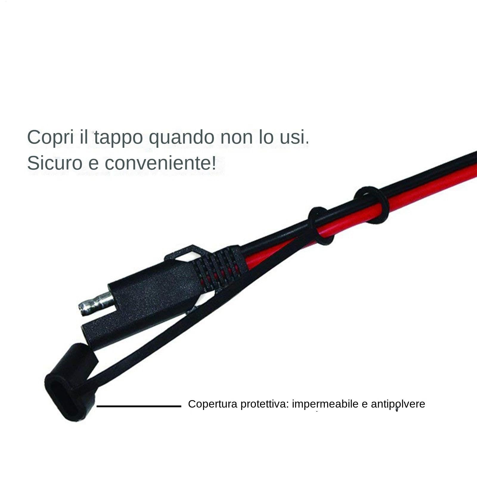 Cavo Prolunga SAE Con Fusibile 10A - Connettore Per Batteria Auto E Cavo Prolunga SAE Con Fusibile 10A - Connettore Per Batteria Auto E